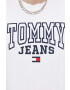 Tommy Jeans Bombažna kratka majica bela barva - Pepit.si