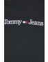 Tommy Jeans Bombažna kratka majica črna barva - Pepit.si