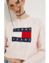 Tommy Jeans Pulover ženski roza barva - Pepit.si