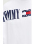 Tommy Jeans Pulover ženski bela barva - Pepit.si