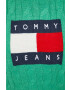 Tommy Jeans Pulover ženski zelena barva - Pepit.si