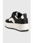 Tommy Jeans Usnjene superge TJW VELCRO FLATFORM črna barva EN0EN02210 - Pepit.si