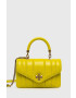 Tory Burch Usnjena torbica zelena barva - Pepit.si