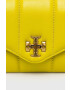 Tory Burch Usnjena torbica zelena barva - Pepit.si