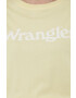 Wrangler Bombažen t-shirt rumena barva - Pepit.si