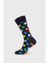 Happy Socks Črne nogavice Big Dot - Pepit.si