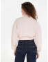 Tommy Jeans Mock Neck Badge Boxy Cropped Pulover Roza - Pepit.si