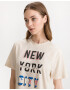 Tommy Jeans New York City Crop Top Bež - Pepit.si