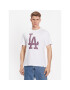 47 Brand Majica Los Angeles Dodgers Check Up '47 Echo Tee Bela Regular Fit - Pepit.si