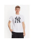 47 Brand Majica New York Yankees Checkerboard '47 Echo Tee Bela Regular Fit - Pepit.si