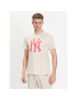 47 Brand Majica New York Yankees Imprint '47 Echo Tee Bež Regular Fit - Pepit.si