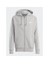 adidas Jopa Essentials French Terry 3-Stripes Full-Zip Hoodie IC9833 Siva Regular Fit - Pepit.si