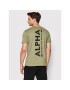 Alpha Industries Majica Backprint 128507 Zelena Regular Fit - Pepit.si