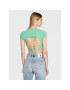 Calvin Klein Jeans Bluza J20J220709 Zelena Cropped Fit - Pepit.si