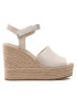 Calvin Klein Jeans Espadrile Wedge Sandal Ankle Clip Su YW0YW00571 Bež - Pepit.si