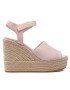 Calvin Klein Jeans Espadrile Wedge Sandal Ankle Clip Su YW0YW00571 Roza - Pepit.si