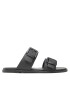 Calvin Klein Jeans Natikači Flat Sandal Twostrips Rub YW0YW00537 Črna - Pepit.si