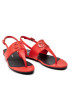 Calvin Klein Jeans Sandali Flat Sandal Hw Lth 2 YW0YW00544 Rdeča - Pepit.si