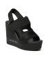 Calvin Klein Jeans Sandali Wedge Sandal Webbing YW0YW01073 Črna - Pepit.si