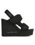 Calvin Klein Jeans Sandali Wedge Sandal Webbing YW0YW01073 Črna - Pepit.si