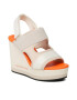 Calvin Klein Jeans Sandali Wedge Sandal Webbing YW0YW01073 Écru - Pepit.si