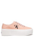 Calvin Klein Jeans Tenis superge Cupsole Flatform Laceup Low Txt YW0YW00766TKY Roza - Pepit.si