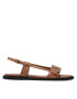 Calvin Klein Sandali Almond Flat Sandal W/Hdw HW0HW00680 Rjava - Pepit.si