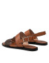 Calvin Klein Sandali Alomnd Flat Sandal Mono Mix HW0HW00821 Rjava - Pepit.si