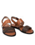 Calvin Klein Sandali Alomnd Flat Sandal Mono Mix HW0HW00821 Rjava - Pepit.si