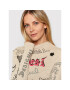 Desigual Bluza Lettering 21WWTKDR Bež Slim Fit - Pepit.si