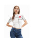 Desigual Bluza Patch 23SWTKBV Bela Slim Fit - Pepit.si