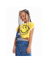 Desigual Majica SMILEY WORLD 23SGTK23 Rumena Flare Fit - Pepit.si