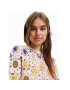 Desigual Pulover Daisies 23SWJF03 Bež Regular Fit - Pepit.si