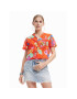 Desigual Srajca 23SWCW45 Oranžna Loose Fit - Pepit.si