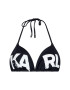 KARL LAGERFELD Gornji del bikini Printed Logo KL21WTP05 Črna - Pepit.si