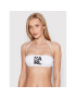 KARL LAGERFELD Gornji del bikini Printed Logo KL22WTP02 Bela - Pepit.si