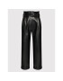 KARL LAGERFELD Usnjene hlače High Waist 220W1900 Črna Relaxed Fit - Pepit.si