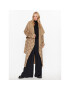 KARL LAGERFELD Volneni plašč Shearling Mix 236W1501 Bež Regular Fit - Pepit.si