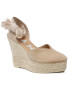 Manebi Espadrile Heart-Shaped Wedge Espadrilles M 1.1 WH Bež - Pepit.si