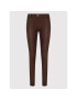 NEBBIA Hlače iz tkanine Leather Look Bubble 538 Rjava Slim Fit - Pepit.si