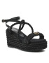 Pinko Sandali Brigitte Wedge Corda Intrecciata PE 23 BLKG1 100869 A0R3 Črna - Pepit.si