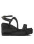 Pinko Sandali Brigitte Wedge Corda Intrecciata PE 23 BLKG1 100869 A0R3 Črna - Pepit.si