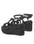 Pinko Sandali Brigitte Wedge Corda Intrecciata PE 23 BLKG1 100869 A0R3 Črna - Pepit.si