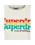 Superdry Majica Vintage Cali Stripe W1010847A Écru Regular Fit - Pepit.si