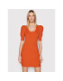 Ted Baker Pletena obleka Bodycon 255616 Oranžna Slim Fit - Pepit.si