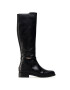 Tommy Hilfiger Jahalni škornji Block Branding Flat Long Boot FW0FW05167 Črna - Pepit.si