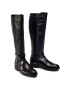 Tommy Hilfiger Jahalni škornji Block Branding Flat Long Boot FW0FW05167 Črna - Pepit.si