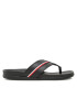 Tommy Hilfiger Japonke Leather Toe Post Sandal FM0FM04460 Črna - Pepit.si