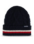 Tommy Hilfiger Kapa Monotype Chunky Knit Beanie AM0AM11506 Mornarsko modra - Pepit.si