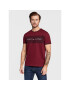 Tommy Hilfiger Majica Logo Flag UM0UM01170 Bordo rdeča Regular Fit - Pepit.si